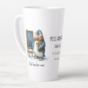 Beste Leraar Ooit Winter Pinguïn Ontwerp Latte Mok