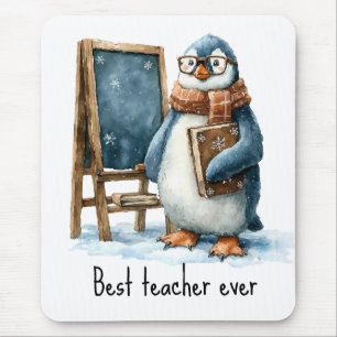 Beste Leraar Ooit Winter Pinguïn Ontwerp Muismat