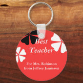 Beste leraar Sleutelhanger (Sleutelhanger), rode F (Voorkant)