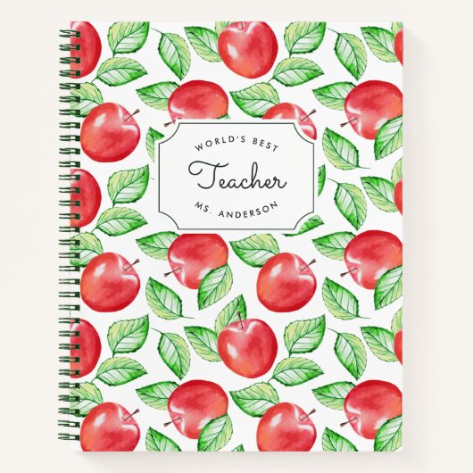Beste leraar ter wereld | Gepersonaliseerd Apple P Notitieboek (Voorkant)