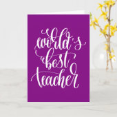 Beste leraar ter wereld kaart (Gele Bloem)