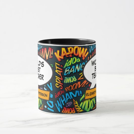 Beste Leraar Ter Wereld Leuk Retro Stripboek Moder Mok (Midden)