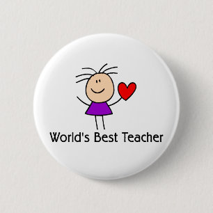Beste leraar ter wereld ronde button 5,7 cm