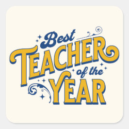 Beste leraar van het jaar vierkante sticker