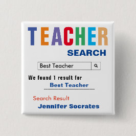 Beste lerarenzoeker vierkante button 5,1 cm