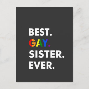 Beste lesbische zus ooit Funny LGBT Regenboog Prid Feestdagenkaart
