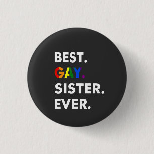 Beste lesbische zus ooit Funny LGBT regenboog Prid Ronde Button 3,2 Cm