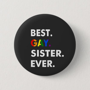 Beste lesbische zus ooit Funny LGBT regenboog Prid Ronde Button 5,7 Cm