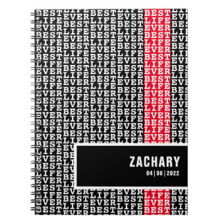 Beste leven altijd zwart met witte streep notitieboek