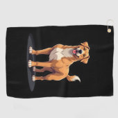 Beste leven met Dogo Canario T-shirt met lange mou Golfhanddoek (Horizontaal)