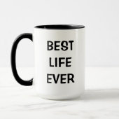 Beste leven ooit doop zwart en wit mok (Links)