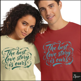 Beste Liefdesverhaal Borstel Schrift Grunge T-shirt