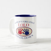 Beste Lolo Hands Down Tweekleurige Koffiemok (Voorkant links)