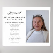 Beste Lord Moeder van Bride Foto Memorial Wedding Poster (Voorkant)