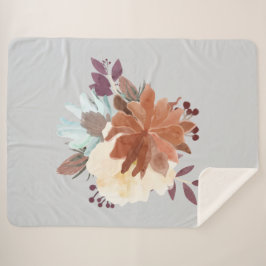Beste Luxe stijlvolle waterkleur bloemen Sherpa Deken