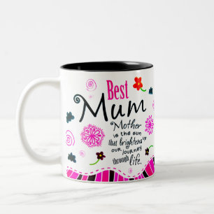 Beste maanprijsopgave ooit met bloemen Cadeau Tweekleurige Koffiemok