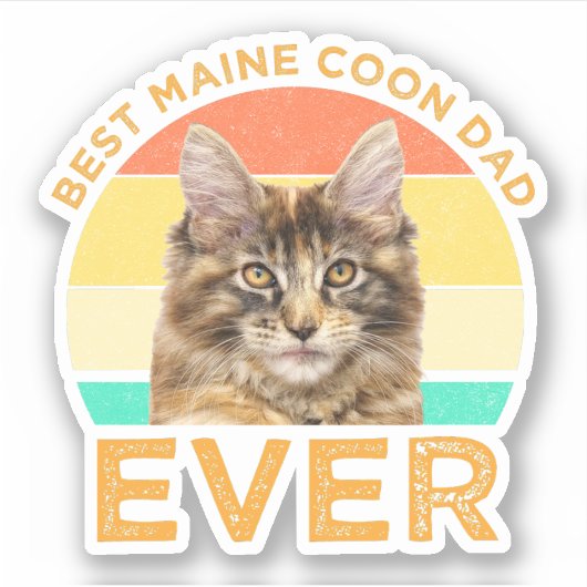 Beste Maine Coon papa ooit Sticker (Voorkant)