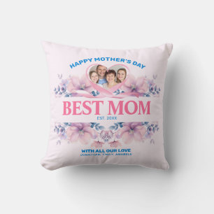 Beste Mam Custom Foto Bloemen Moederdag Gift Kussen