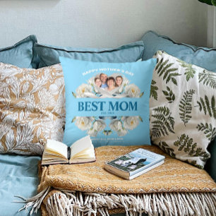 Beste Mam Custom Foto Bloemen Moederdag Gift Kussen