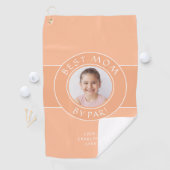 Beste Mam Door Par Golfer Foto Leuk Gift Peach Cus Golfhanddoek (Insitu)