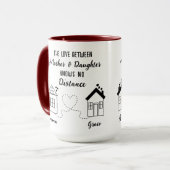 Beste Mam en Dochter Lange Afstand Liefde Koffie Mok (Voorkant links)