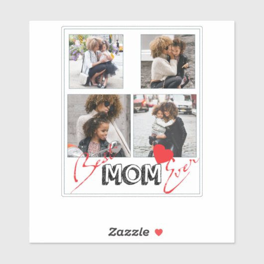 Beste mam Ever Gift Personalized Collage Sticker (Vel)