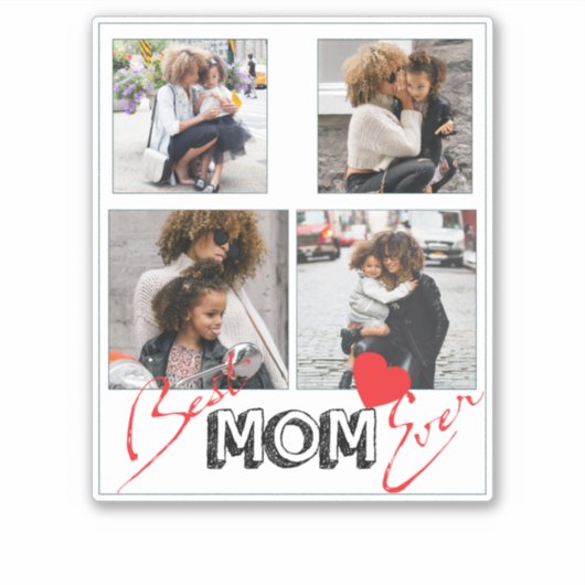 Beste mam Ever Gift Personalized Collage Sticker (Voorkant)