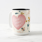 Beste Mam Ever Wildflower Foto Moederdag Mok (Voorkant links)