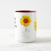 Beste Mam Gift (Quote, Monogram & Naam) Zonnebloem Mok (Midden)