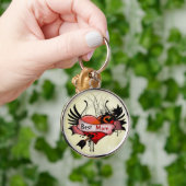 Beste mam grunge hart sleutelhanger (Hand)