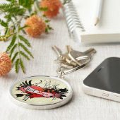 Beste mam grunge hart sleutelhanger (Zijkant)