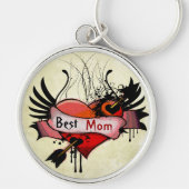 Beste mam grunge hart sleutelhanger (Voorkant)