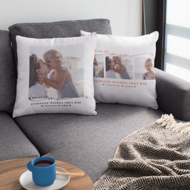Beste mam | Handgeschreven moderne, minimale foto Kussen (Creator heeft geüpload)