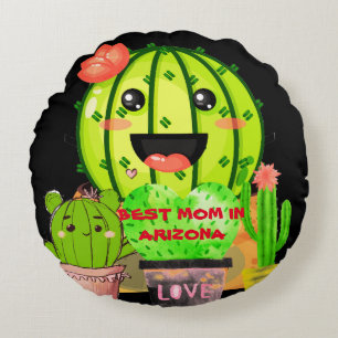 Beste Mam In Arizona Aanpassen Moeder's Gift Zwart Rond Kussen