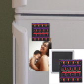 Beste mam met kleurenblokken en zwarte achtergrond magneet