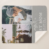 Beste mam Modern Foliage 2 Aangepaste foto's Moede Sherpa Deken (Voorkant (horizontaal))