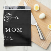 Beste mam Modern Foliage 2 Aangepaste foto's Moede Theedoek (Quarter Fold)