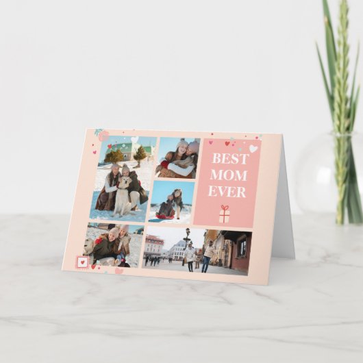 Beste Mam ooit 5 Foto Moederdag Collage Kaart (Voorkant)