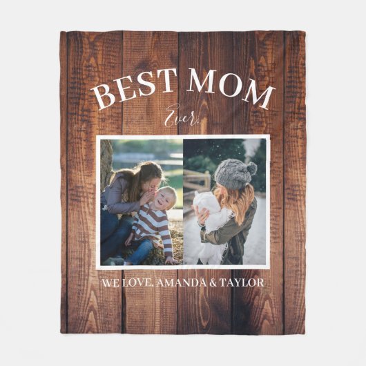 Beste mam ooit aangepaste foto Moderne Moederdag Fleece Deken (Voorkant)