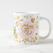 Beste Mam Ooit Bloemen Foto Moederdag Extra Grote Beker (Rechts)