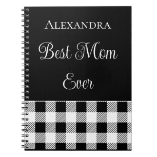 Beste mam ooit Buffalo geplakt zwart witteken Notitieboek