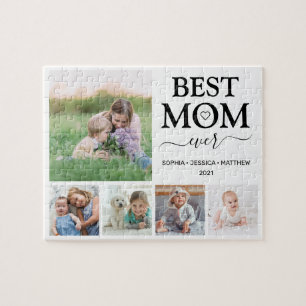 Beste Mam Ooit Familie Fotocollage Jigsaw Puzzel