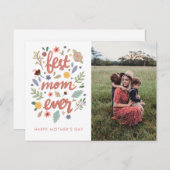 Beste Mam ooit Foto Moederdag Feestdagenkaart (Voorkant / Achterkant)