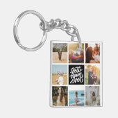 Beste mam ooit Gepersonaliseerd Foto Collage Black Sleutelhanger (Voorkant Links)