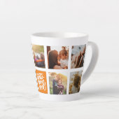 Beste mam ooit Gepersonaliseerd Foto Collage Oranj Latte Mok (Rechterhoek)