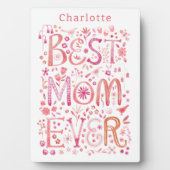 Beste mam ooit gepersonaliseerd fotoplaat (voorkant)