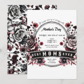 Beste Mam Ooit Gothic Wild Flower Badass Moederdag Kaart (Voorkant / Achterkant)