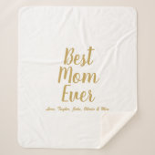 Beste mam ooit goud aangepast script gepersonalise sherpa deken (Voorkant)