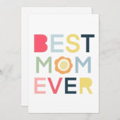 Beste Mam Ooit Kaart Moederdag Moeders Verjaardags (Voorkant / Achterkant)