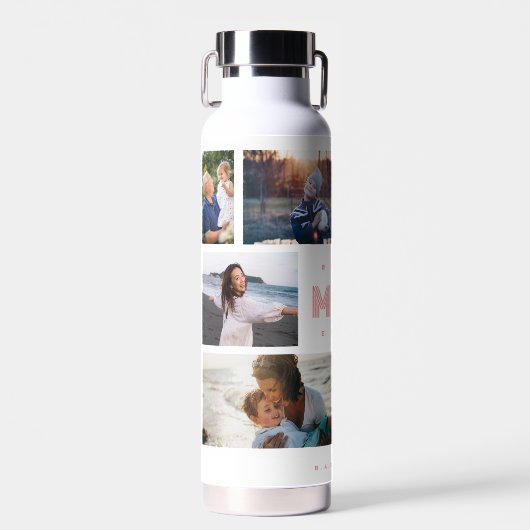 Beste mam ooit Moederdag 8 Fotocollage Waterfles (Voorkant)